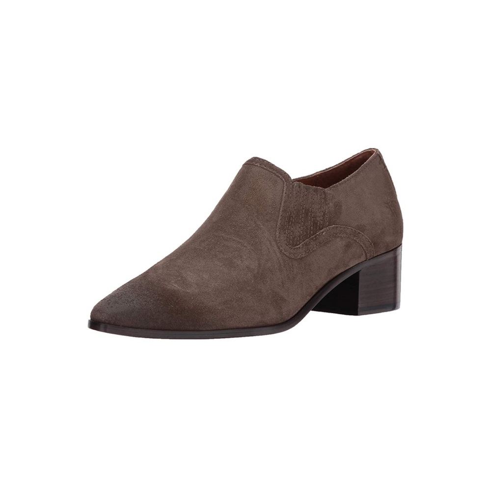 New Frye Eleanor Suede Pointed Western Shootie Heel Ankle Boots Womens!
